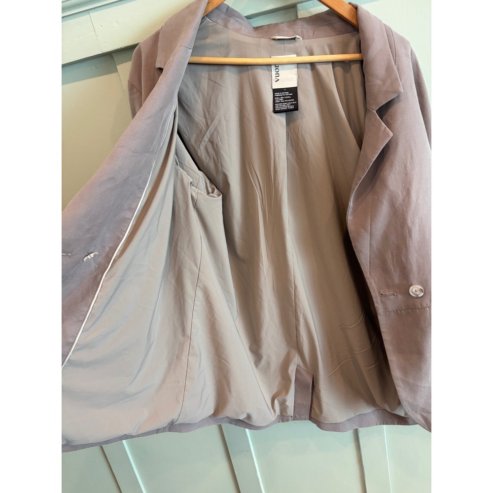 Vuori Trestles Twill Blazer Linen Blend Pebble Gray Quiet Luxury L - Picture 7 of 9